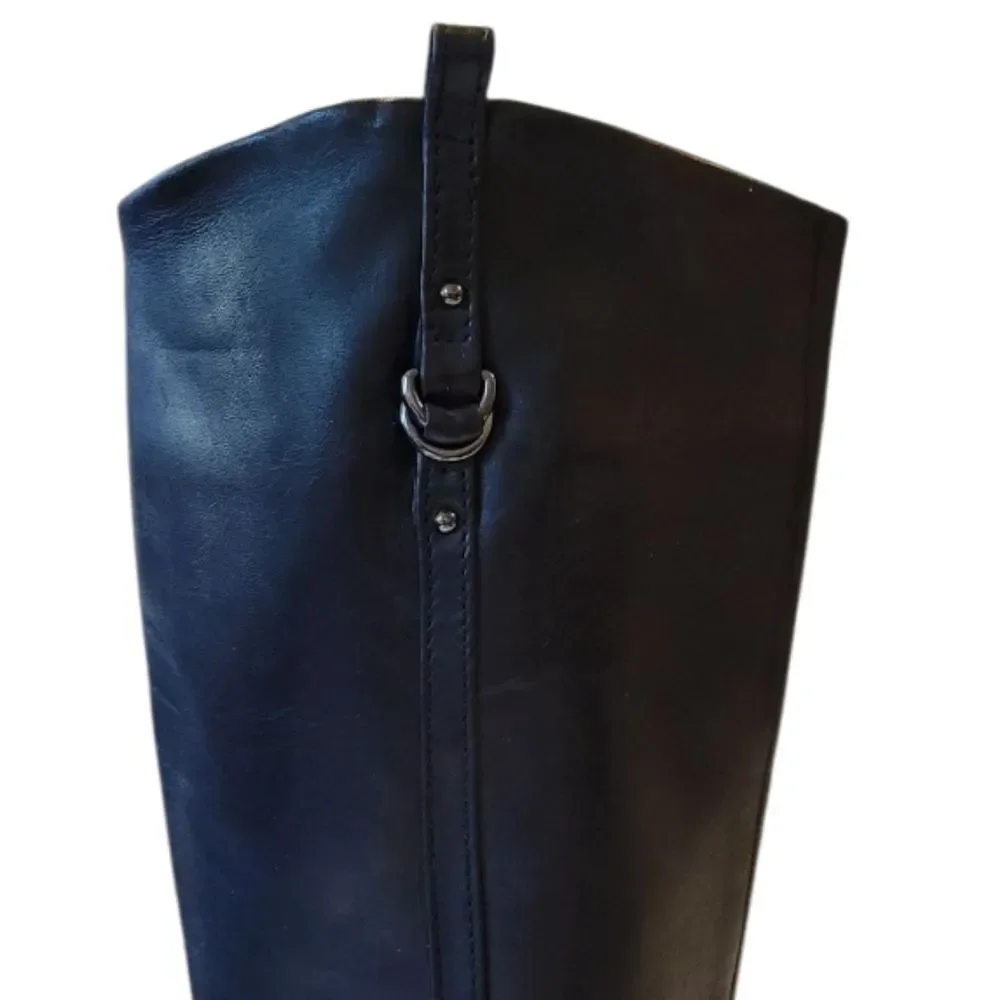 Gianni Bini Jayceson Black Leather Riding Boots Size 5.5 M